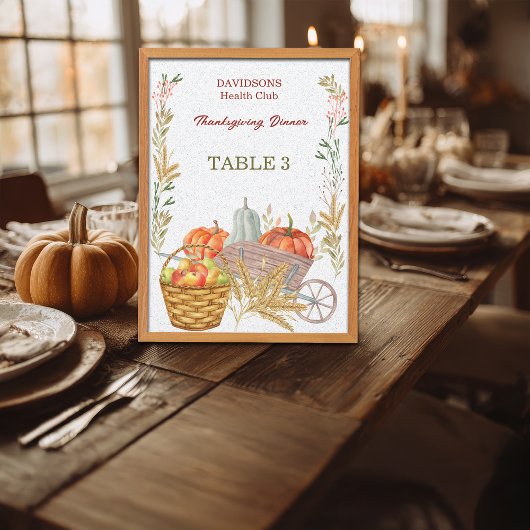 収穫農園の感謝祭カスタマイズ表の看板