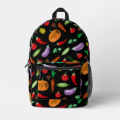 収穫野菜トマトペッパーニンジンのキノコc プリントバックパック (正面)