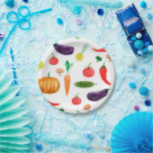 収穫野菜トマトペッパーニンジンのキノコc ペーパープレート (パーティー)