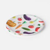 収穫野菜トマトペッパーニンジンのキノコc ペーパープレート (アングル)