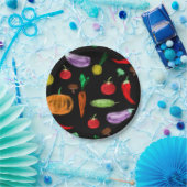 収穫野菜トマトペッパーニンジンのキノコc ペーパープレート (パーティー)