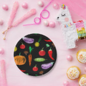 収穫野菜トマトペッパーニンジンのキノコc ペーパープレート (パーティー)