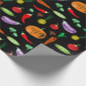 収穫野菜トマトペッパーニンジンのキノコc ラッピングペーパー (角)