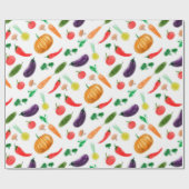 収穫野菜トマトペッパーニンジンのキノコc ラッピングペーパー (フラット)