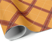 収穫金ゴールドと赤い格子縞 ラッピングペーパー (ロールコーナー)