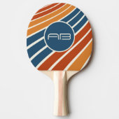 収穫金ゴールド1970年代ストライプの 卓球ラケット (正面)