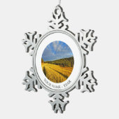 収穫2の後の小麦畑 スノーフレークピューターオーナメント (右)