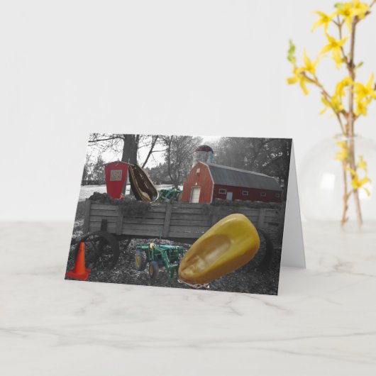 「収穫」祝賀状 カード (黄色い花)