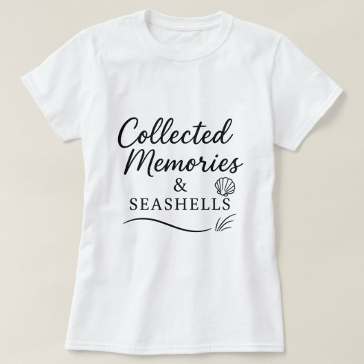 収集した思い出と貝殻 – 女性用Tシャツ Tシャツ (デザイン正面)