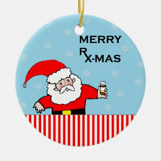 収集できる薬剤師のクリスマス セラミックオーナメント (正面)