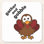 収集とゴブトルコ感謝祭パーティーコースター スクエアペーパーコースター (正面)
