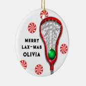 収集パーソナライズされたラクロス セラミックオーナメント (右)
