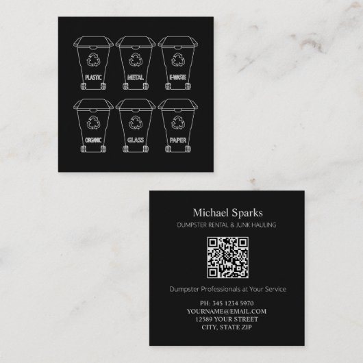 収集レンタルQR スクエア名刺 (正面/裏面)