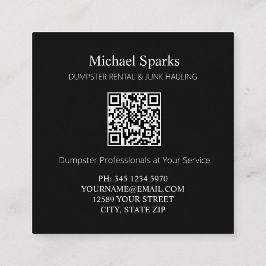 収集レンタルQR スクエア名刺 (裏面)