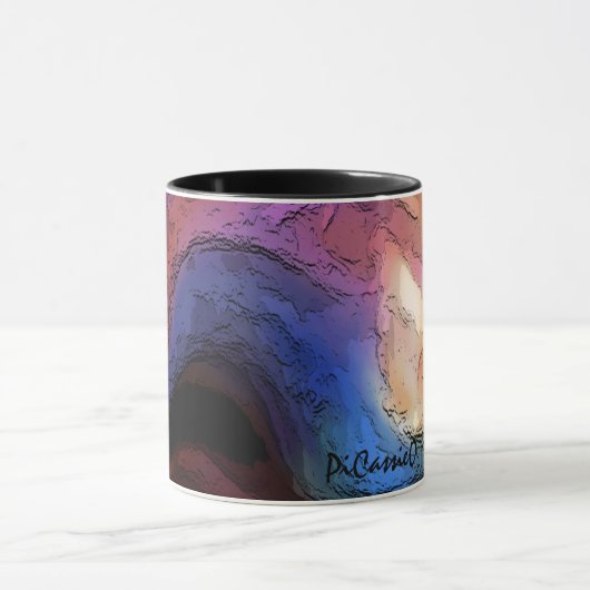 収集可能なアートマググ抽象芸術風景深い色 マグカップ (中央)