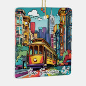 収集可能なクリスマスオーナメント – サンフランシスコCA セラミックオーナメント (右)