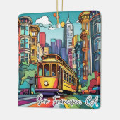 収集可能なクリスマスオーナメント – サンフランシスコCA セラミックオーナメント (左)