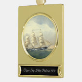 収集可能なクリッパー船ヘレン・ペムブローク1870 ゴールドプレートバナーオーナメント (左)