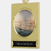 収集可能なクリッパー船Esther Roy 1898 ゴールドプレートバナーオーナメント (左)