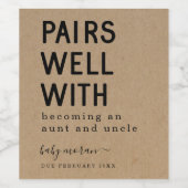 叔母おもしろいと叔父になるのにペアを組む ワインラベル (シングルラベル)