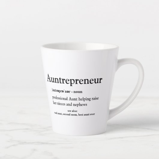 叔母おもしろい最高の叔母定義ギフト カフェラテマグ (右)