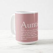 叔母お気に入りの叔母の定義おもしろいピンク コーヒーマグカップ (正面左)