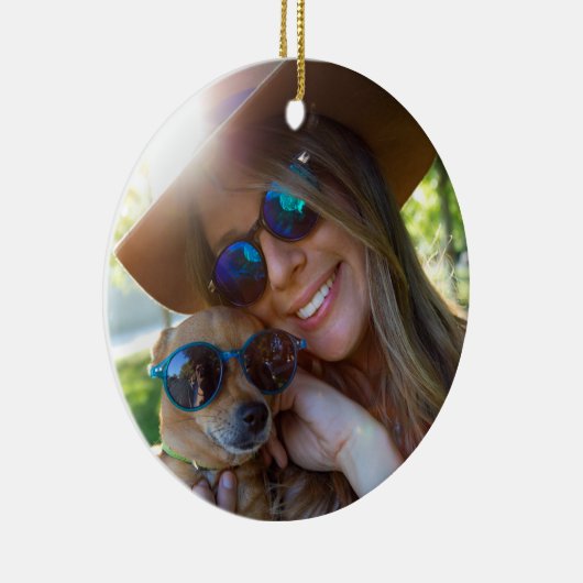 叔母お気に入りの叔母の定義フォトクリスマス セラミックオーナメント (右)