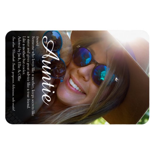 叔母お気に入りの、叔母の定義スクリプトの写真 マグネット (横)