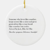 叔母お気に入りの、叔母の定義スクリプモダント セラミックオーナメント (裏面)