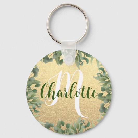 叔母からの姪のクリスマスプレゼントのモノグラム名 キーホルダー (正面)