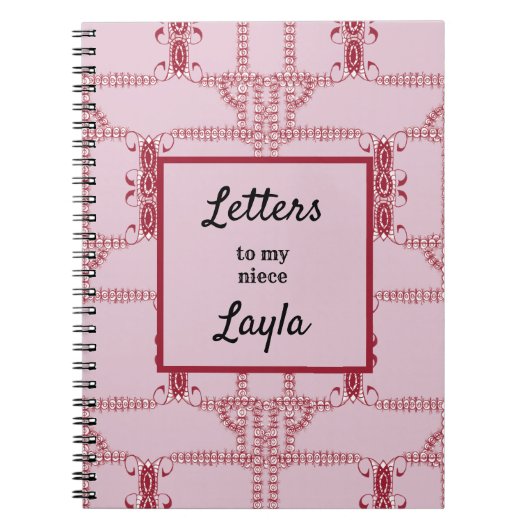 叔母から私の姪のピンクの抽象芸術ノート ノートブック (正面)