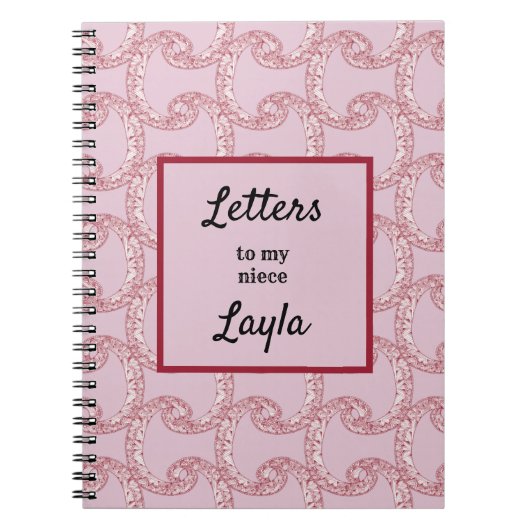 叔母から私の姪のピンクの抽象芸術ノート ノートブック (正面)