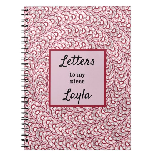 叔母から私の姪のピンクの抽象芸術ノート ノートブック (正面)