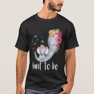 叔母がゾウになる女の子Tのベビーシャワーフローラ Tシャツ