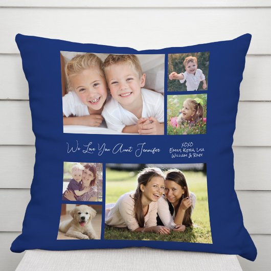 叔母さんがあなたを愛する青い写真 クッション