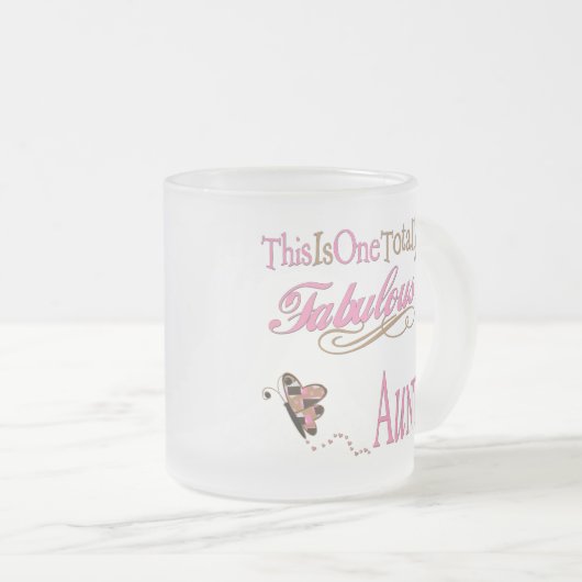 叔母さんのためのかわいいギフト フロストグラスマグカップ (正面右)