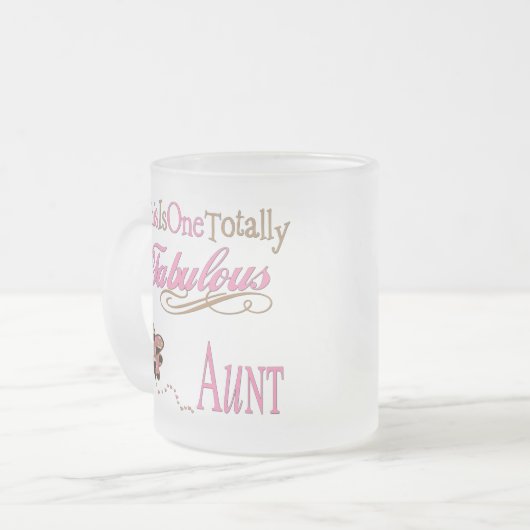 叔母さんのためのかわいいギフト フロストグラスマグカップ (正面左)