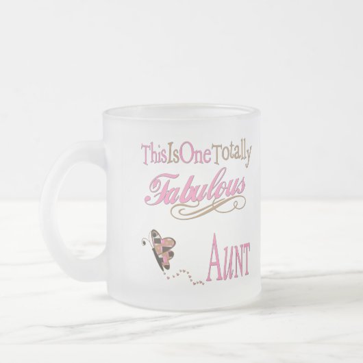 叔母さんのためのかわいいギフト フロストグラスマグカップ (左)