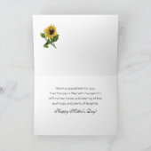 叔母さんのためのSuperb Sunflower Card母の日 カード (内部)