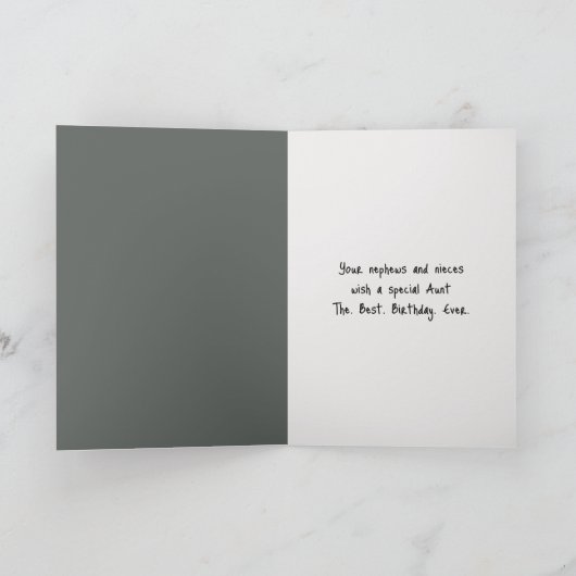 叔母さんの誕生日ブニーズ カード (内部)