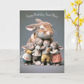 叔母さんの誕生日ブニーズ カード (黄色い花)