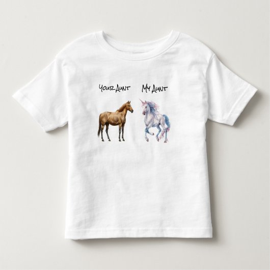 叔母さんの馬ユニコーンアートユーモア姪の甥 トドラーTシャツ (正面)