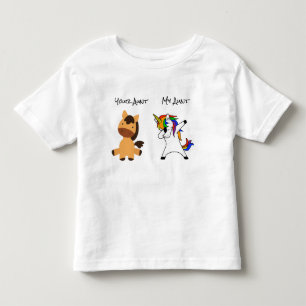 叔母さんの馬ユニコーンアートユーモア姪の甥 トドラーTシャツ