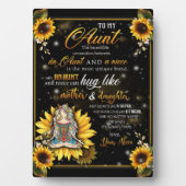 叔母さんへの贈り物、姪からのかわいいヒマワリ フォトプラーク (正面)