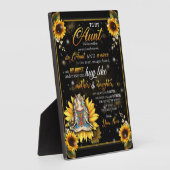 叔母さんへの贈り物、姪からのかわいいヒマワリ フォトプラーク (側面)