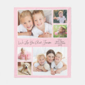 叔母さんウェラブユーピンクパーソナライズされた写真 フリースブランケット (正面)