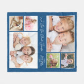 叔母さんウェラブユーフォトブルーパーソナライズされた フリースブランケット (正面(横))