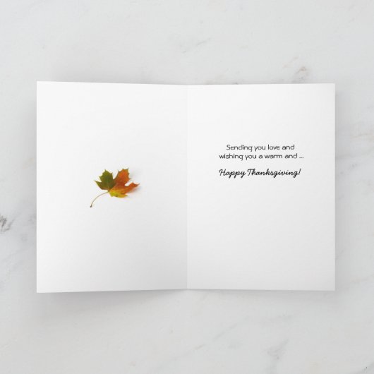 叔母さん叔父さんのためのセントラル・パークの感謝祭の秋 シーズンカード (内部)