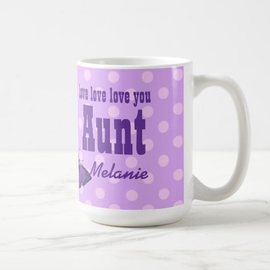 叔母さん紫色の蝶V01H愛して下さい コーヒーマグカップ (右)