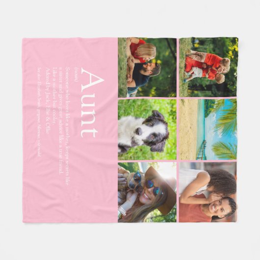 叔母さん,アウンティ·エバ最高のー·デフィニション6フォト·ピンク フリースブランケット (正面(横))